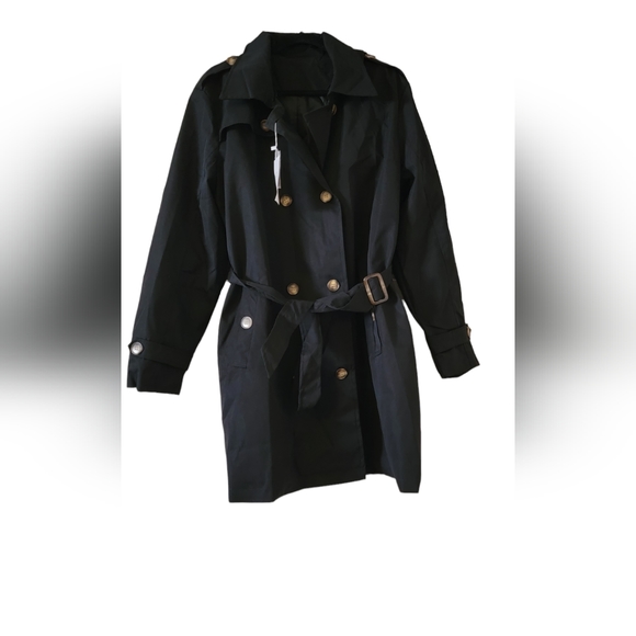Chrisuno Jackets & Blazers - NWT 🆕️ Chrisuno mid-length Black trench coat w/detachable hood, Size 3X